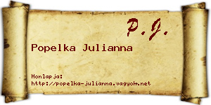 Popelka Julianna névjegykártya
